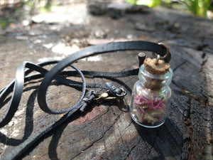 Bone and Moss Bottle Necklace