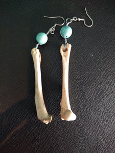 Rabbit Bone/Turquoise Earrings
